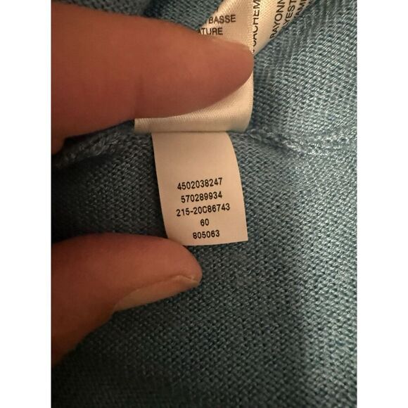 Chicos 2 Cashmere Blend Sweater Soft Cozy Boat Neck Dusty Blue Classic 12/14 Lg - Picture 13 of 13